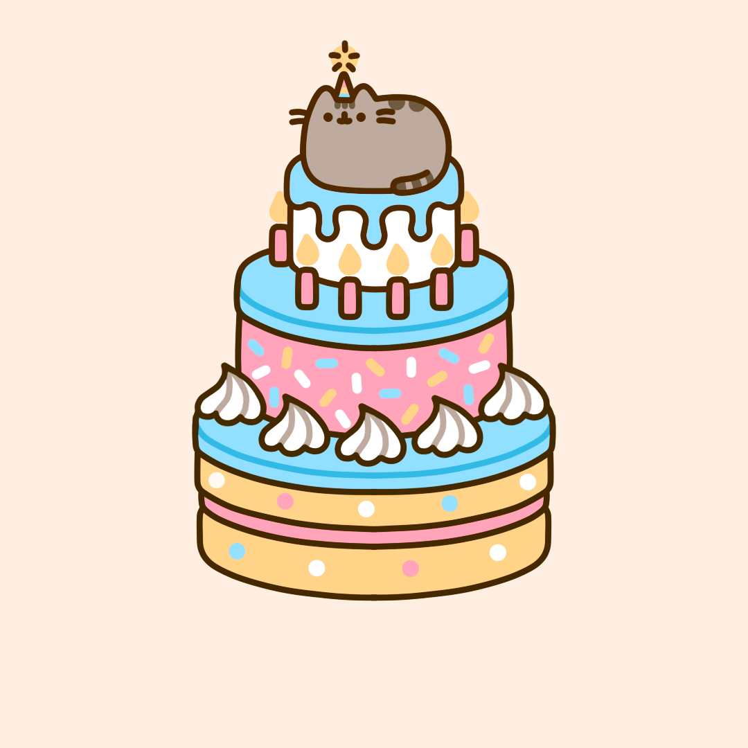 Fluffy cat sits on the top of a tall birthday cake - animated wallpaper for phone - 1536307 Fluffy cat sits on the top of a tall birthday cake - animated wallpaper for phone - 1536307